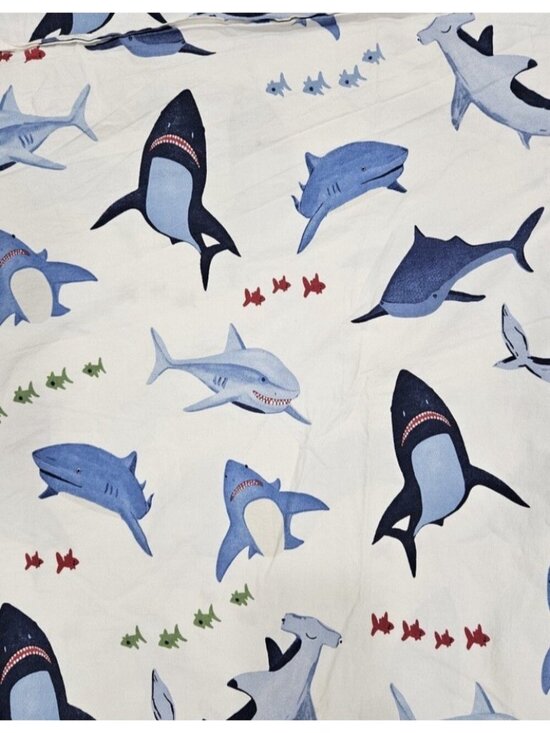 Pottery Barn | Bedding | Pottery Barn Kids Organic Cotton Shark Twin ...